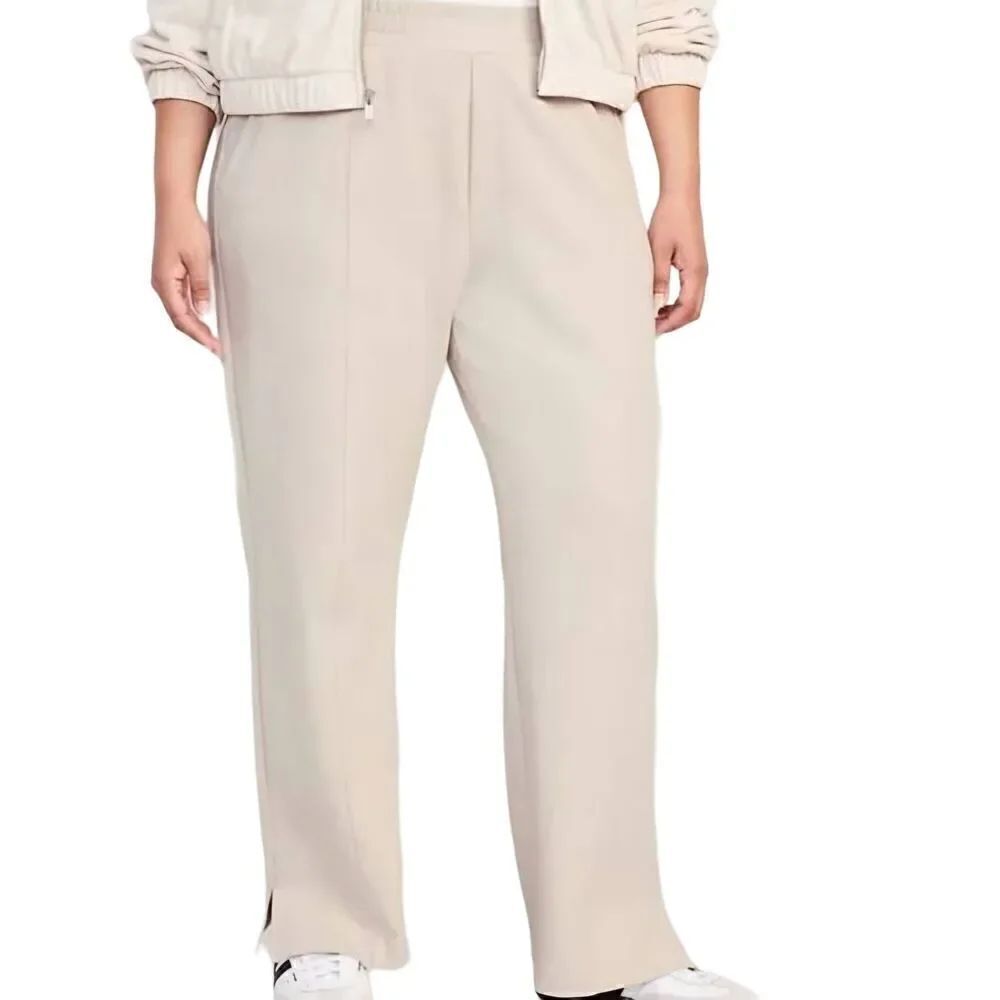 NWT Old Navy Pants Women's 2X Cream Dynamic Fleece Wide Leg High Waisted